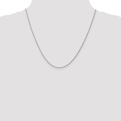 14K White Gold 20 inch Carded .95mm Cable Rope with Spring Ring Clasp Chain