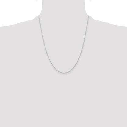 14K White Gold 22 inch Carded .95mm Cable Rope with Spring Ring Clasp Chain