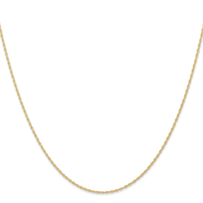 14K 22 inch Carded .95mm Cable Rope with Spring Ring Clasp Chain