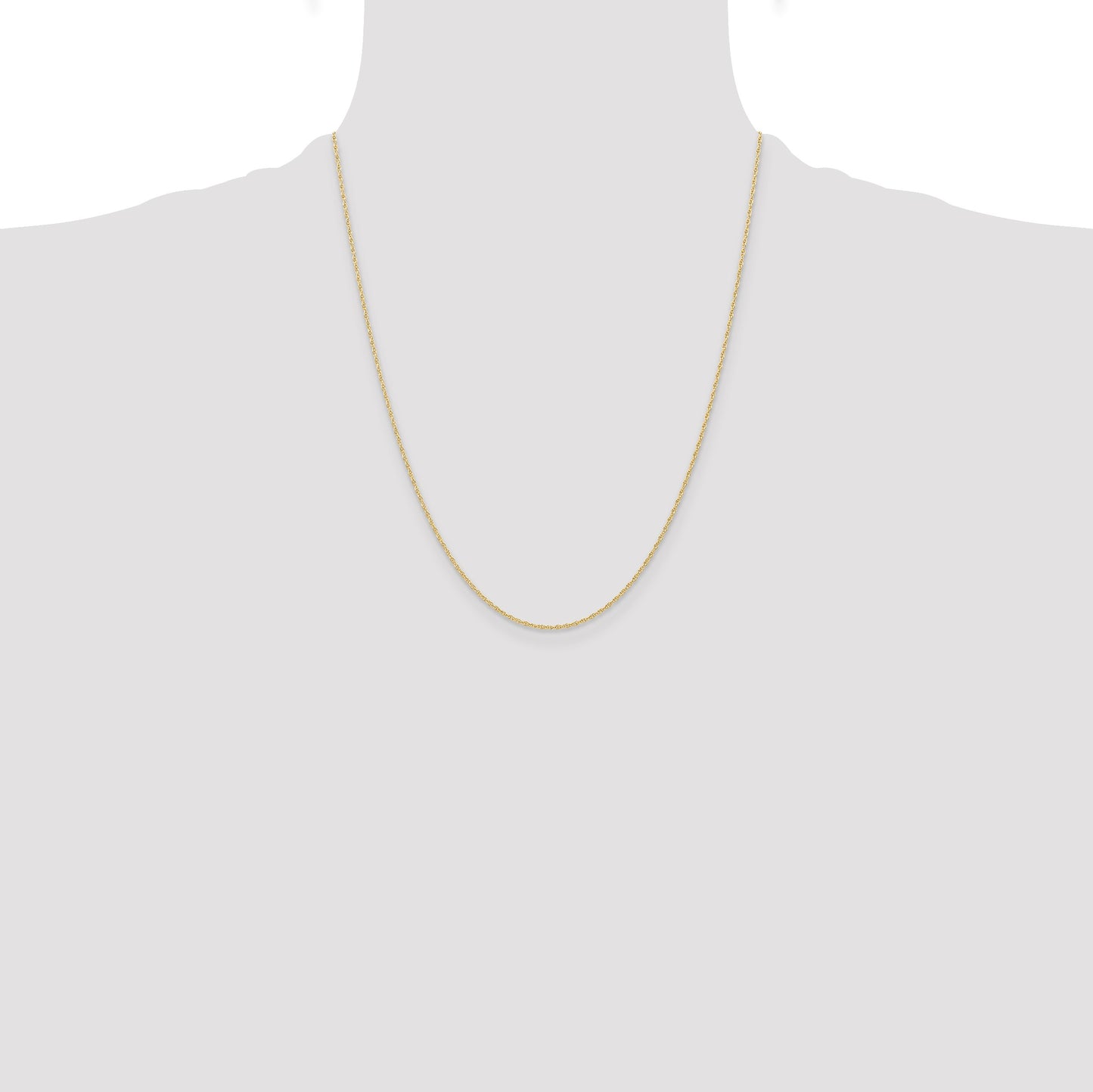14K 22 inch Carded .95mm Cable Rope with Spring Ring Clasp Chain
