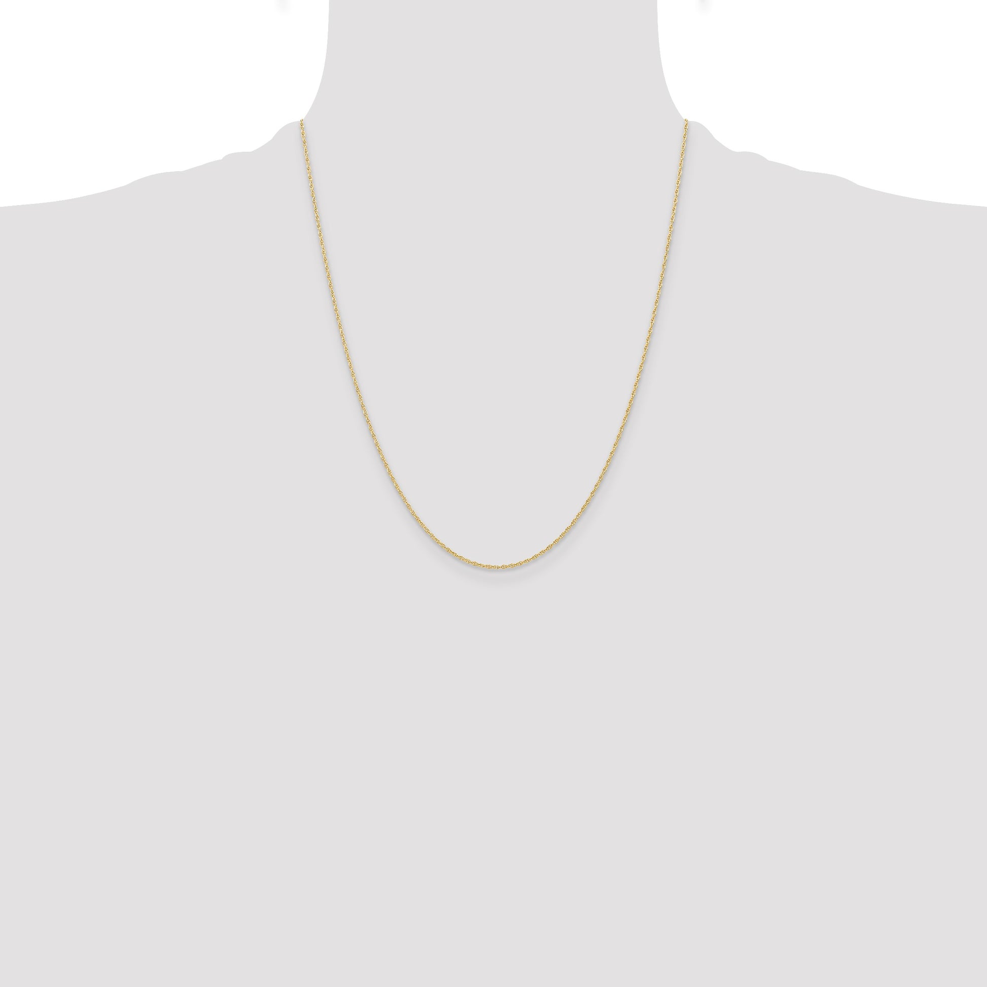 14K 22 inch Carded .95mm Cable Rope with Spring Ring Clasp Chain