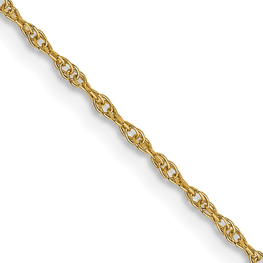 14K 22 inch Carded .95mm Cable Rope with Spring Ring Clasp Chain