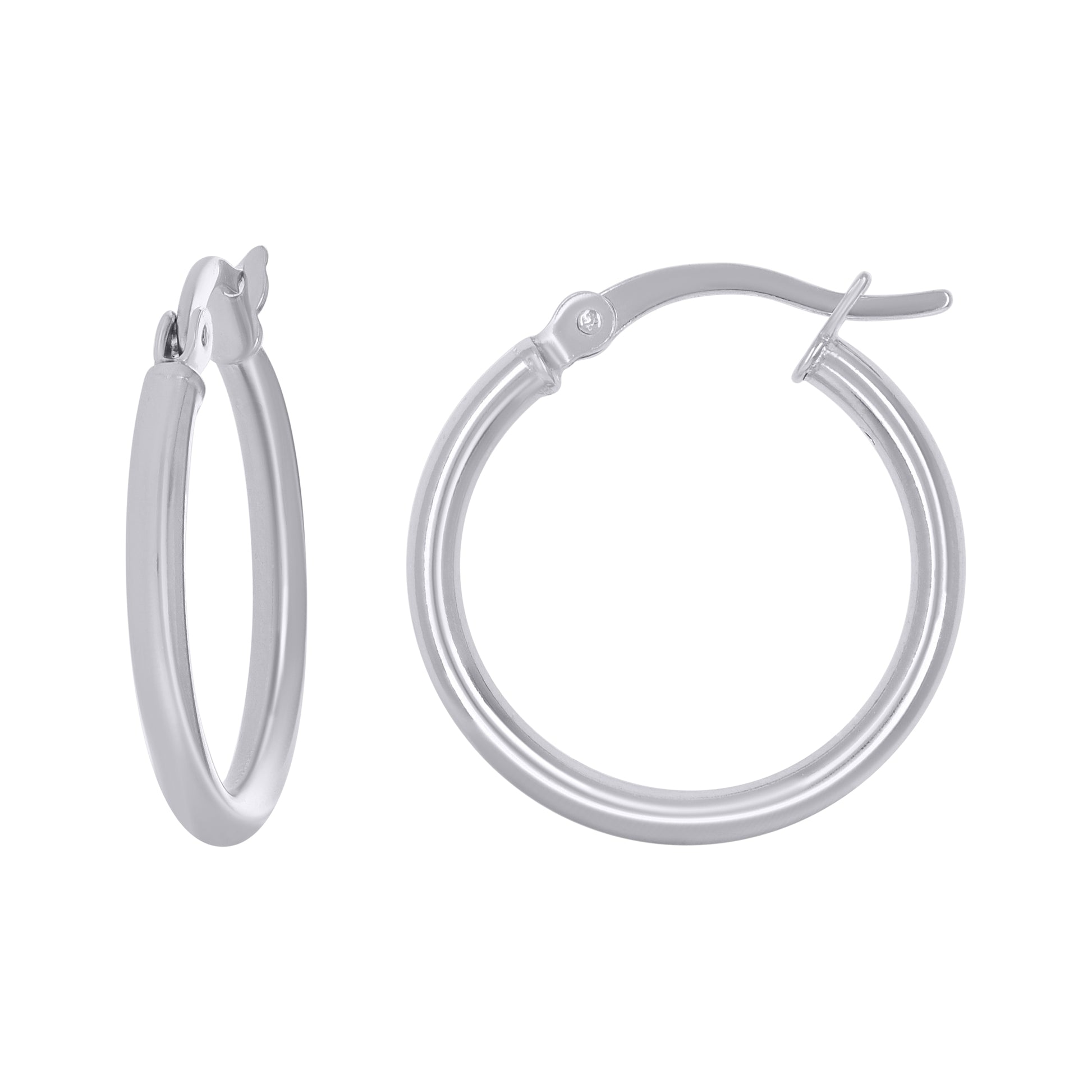 925 Sterling Silver Classic Hoop Earrings 20 x 2mm