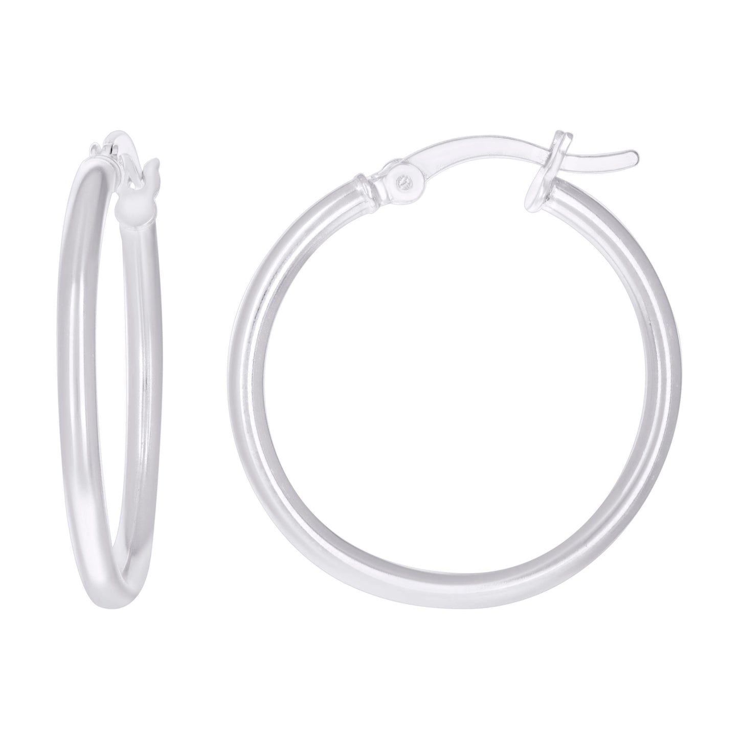 925 Sterling Silver Classic Hoop Earrings 25 x 2mm