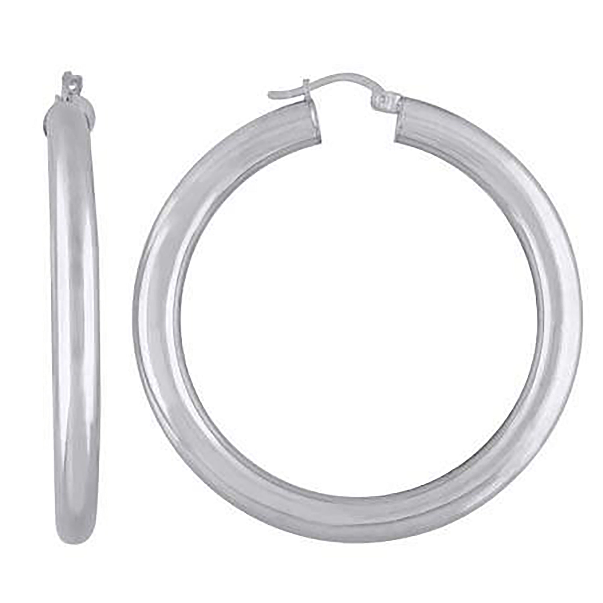 925 Sterling Silver Classic Hoop Earrings 50 x 5mm