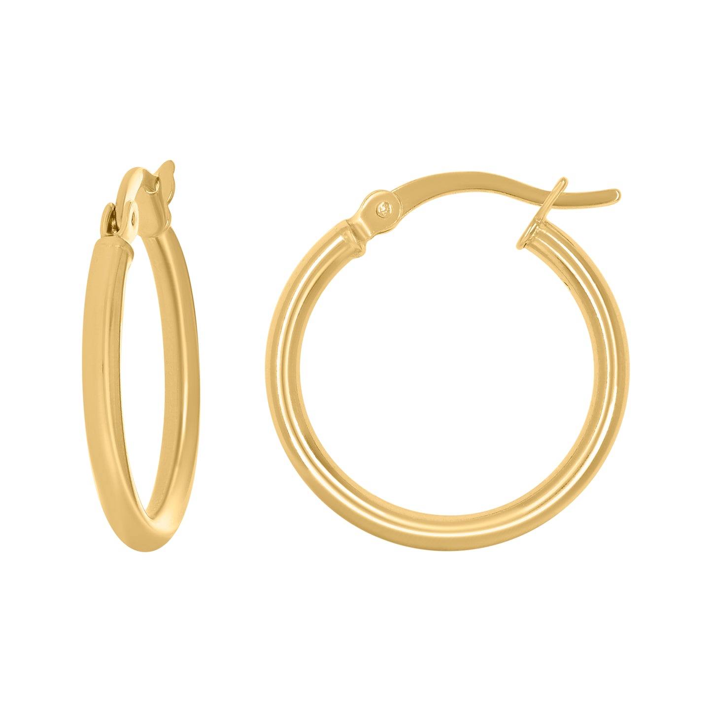 925 Sterling Silver Yellow-Tone Classic Hoop Earrings 20 x 2mm