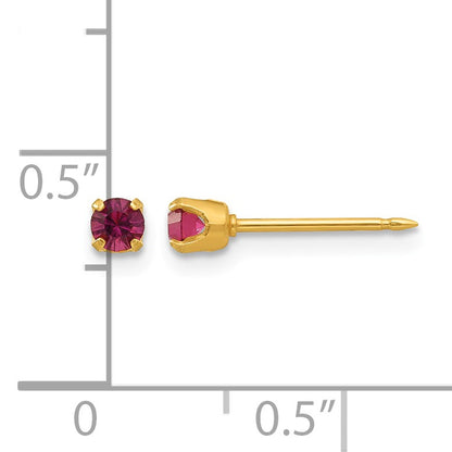 Inverness 14k 3mm February Purple Crystal Birthstone Post Piercing Earrings