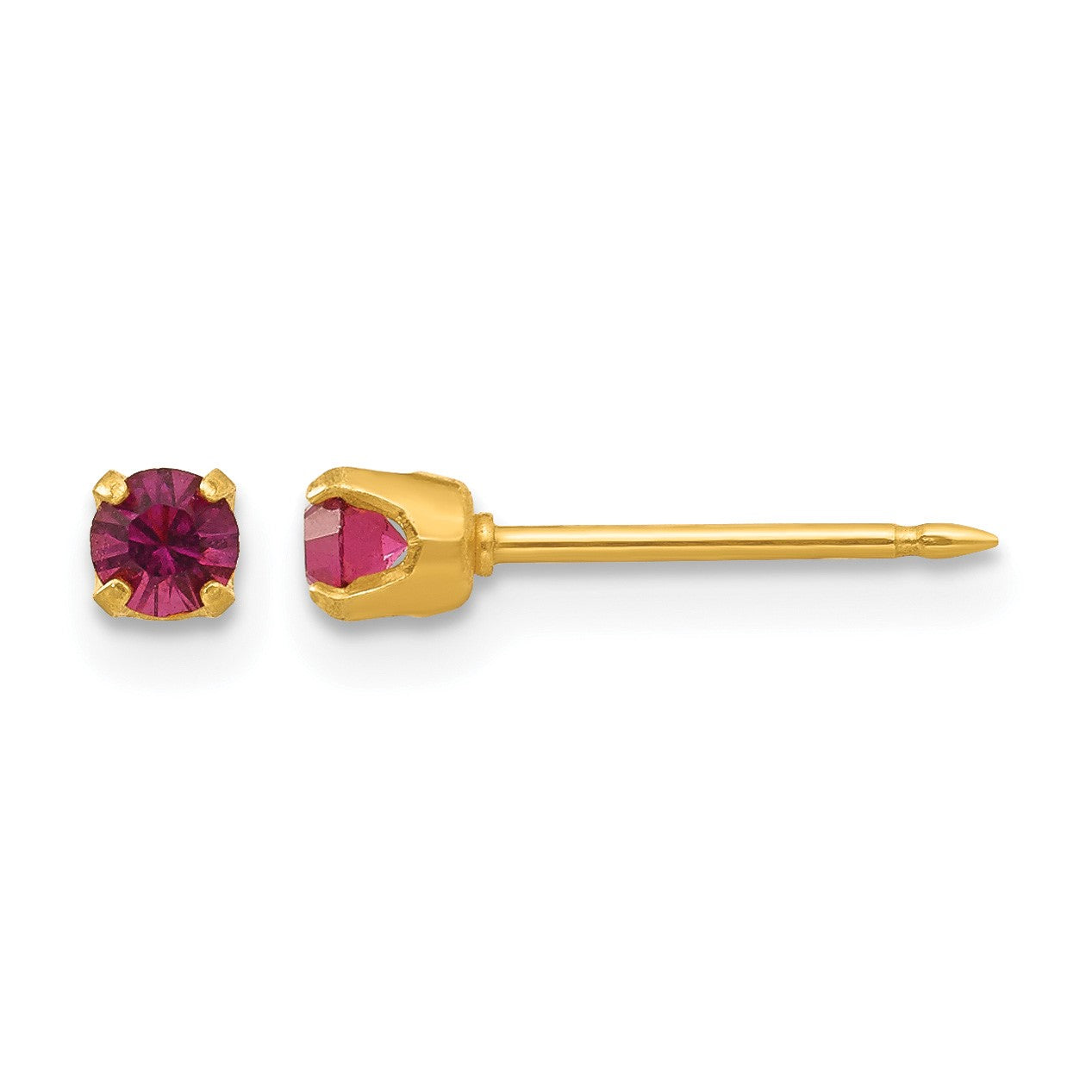 Inverness 14k 3mm February Purple Crystal Birthstone Post Piercing Earrings