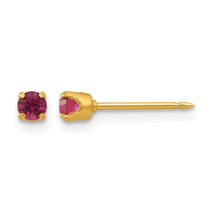 Inverness 14k 3mm February Purple Crystal Birthstone Post Piercing Earrings