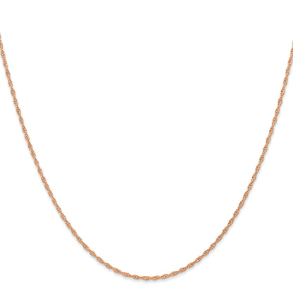 14K Rose Gold 24 inch Carded 1.15mm Cable Rope with Spring Ring Clasp Chain