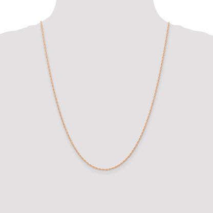14K Rose Gold 24 inch Carded 1.15mm Cable Rope with Spring Ring Clasp Chain