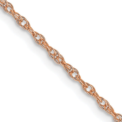 14K Rose Gold 18 inch Carded 1.15mm Cable Rope with Spring Ring Clasp Chain