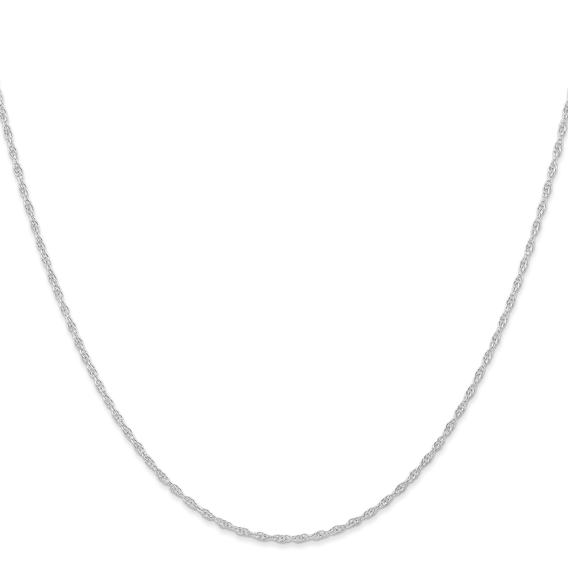 14K White Gold 22 inch Carded 1.15mm Cable Rope with Spring Ring Clasp Chain