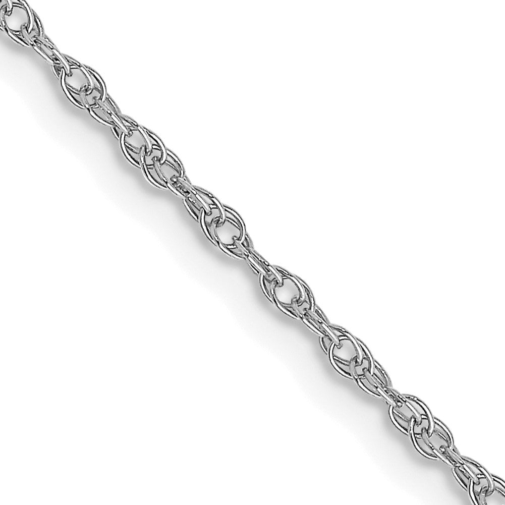 14K White Gold 18 inch Carded 1.15mm Cable Rope with Spring Ring Clasp Chain