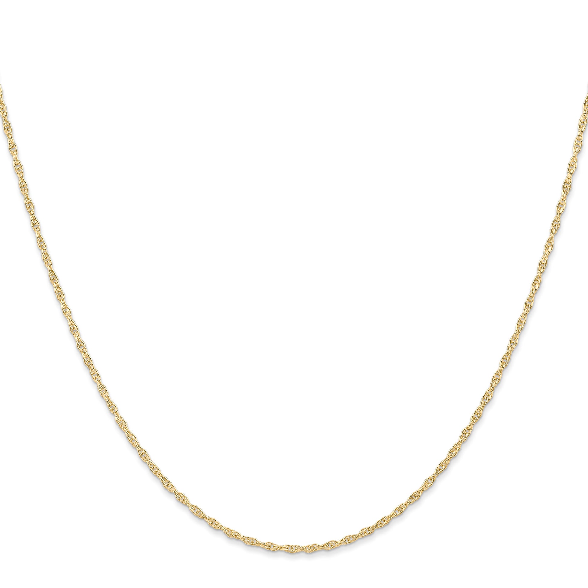 14K 16 inch Carded 1.15mm Cable Rope with Spring Ring Clasp Chain