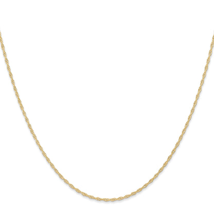 14K 16 inch Carded 1.15mm Cable Rope with Spring Ring Clasp Chain