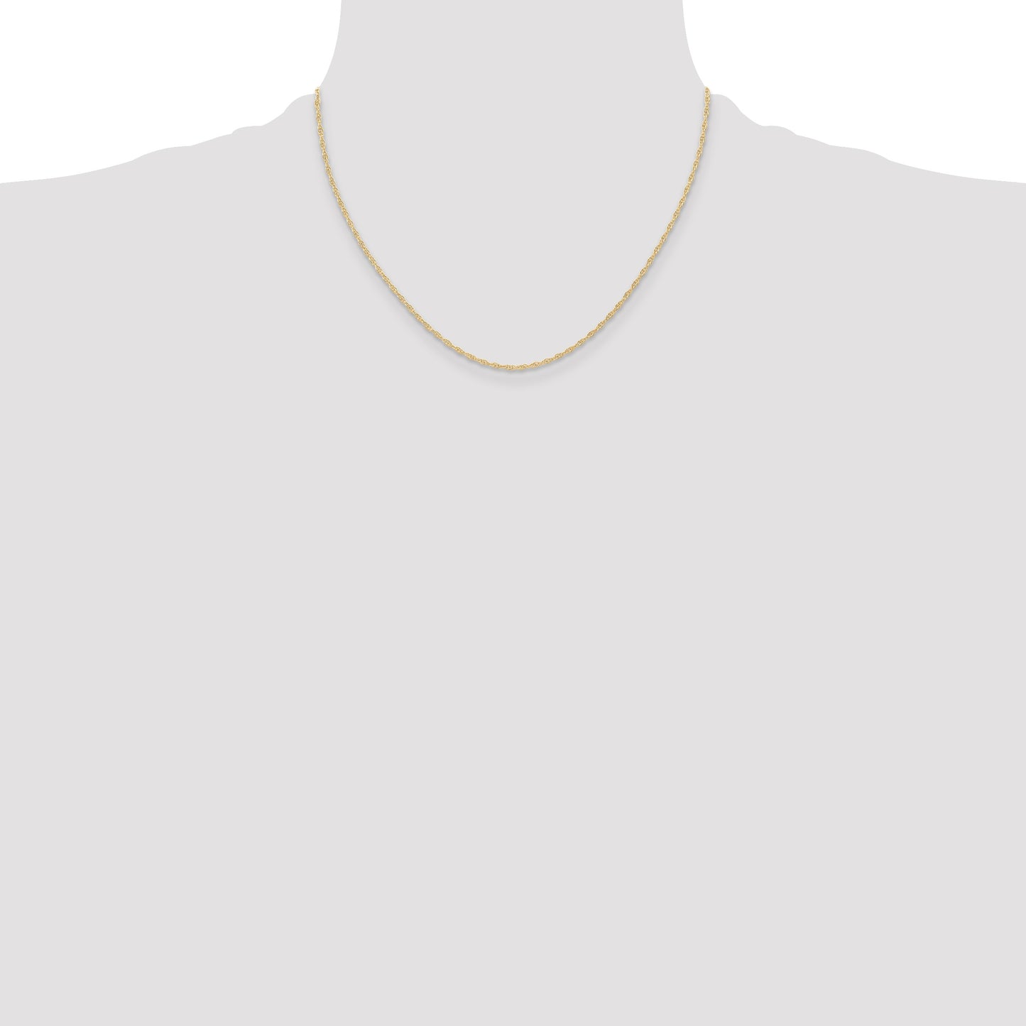 14K 18 inch Carded 1.15mm Cable Rope with Spring Ring Clasp Chain