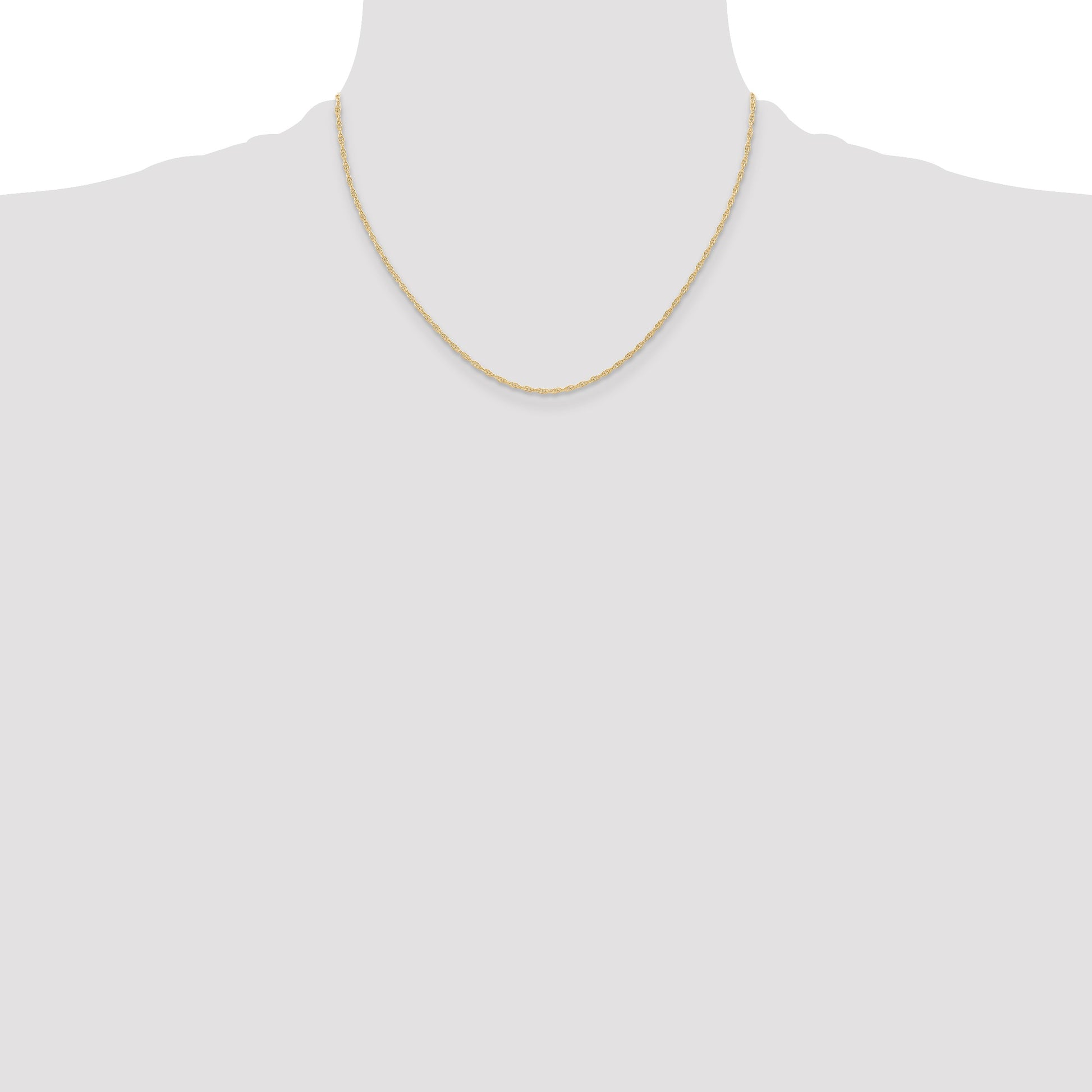 14K 18 inch Carded 1.15mm Cable Rope with Spring Ring Clasp Chain