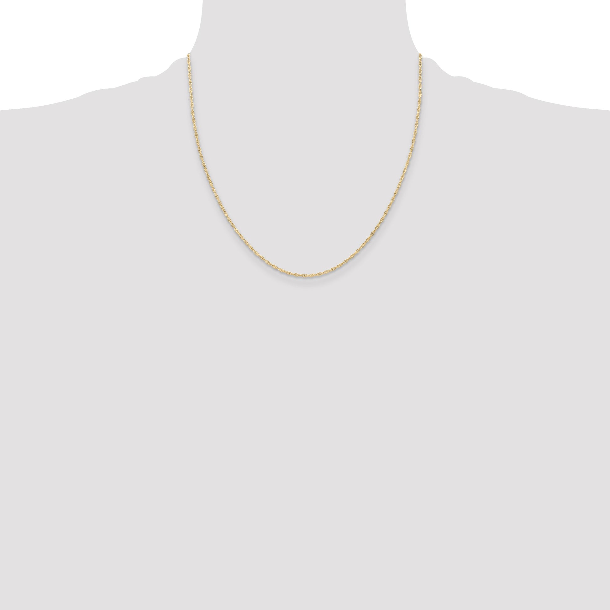 14K 20 inch Carded 1.15mm Cable Rope with Spring Ring Clasp Chain