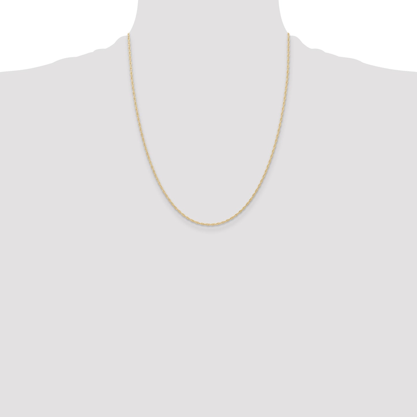 14K 22 inch Carded 1.15mm Cable Rope with Spring Ring Clasp Chain