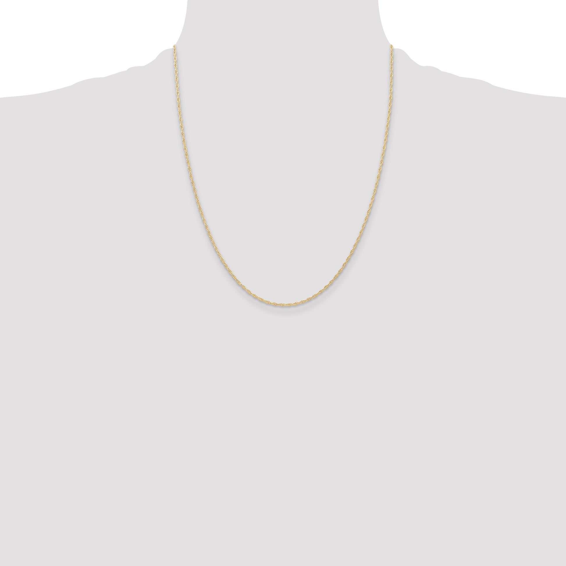 14K 22 inch Carded 1.15mm Cable Rope with Spring Ring Clasp Chain
