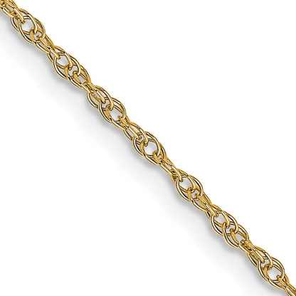 14K 22 inch Carded 1.15mm Cable Rope with Spring Ring Clasp Chain