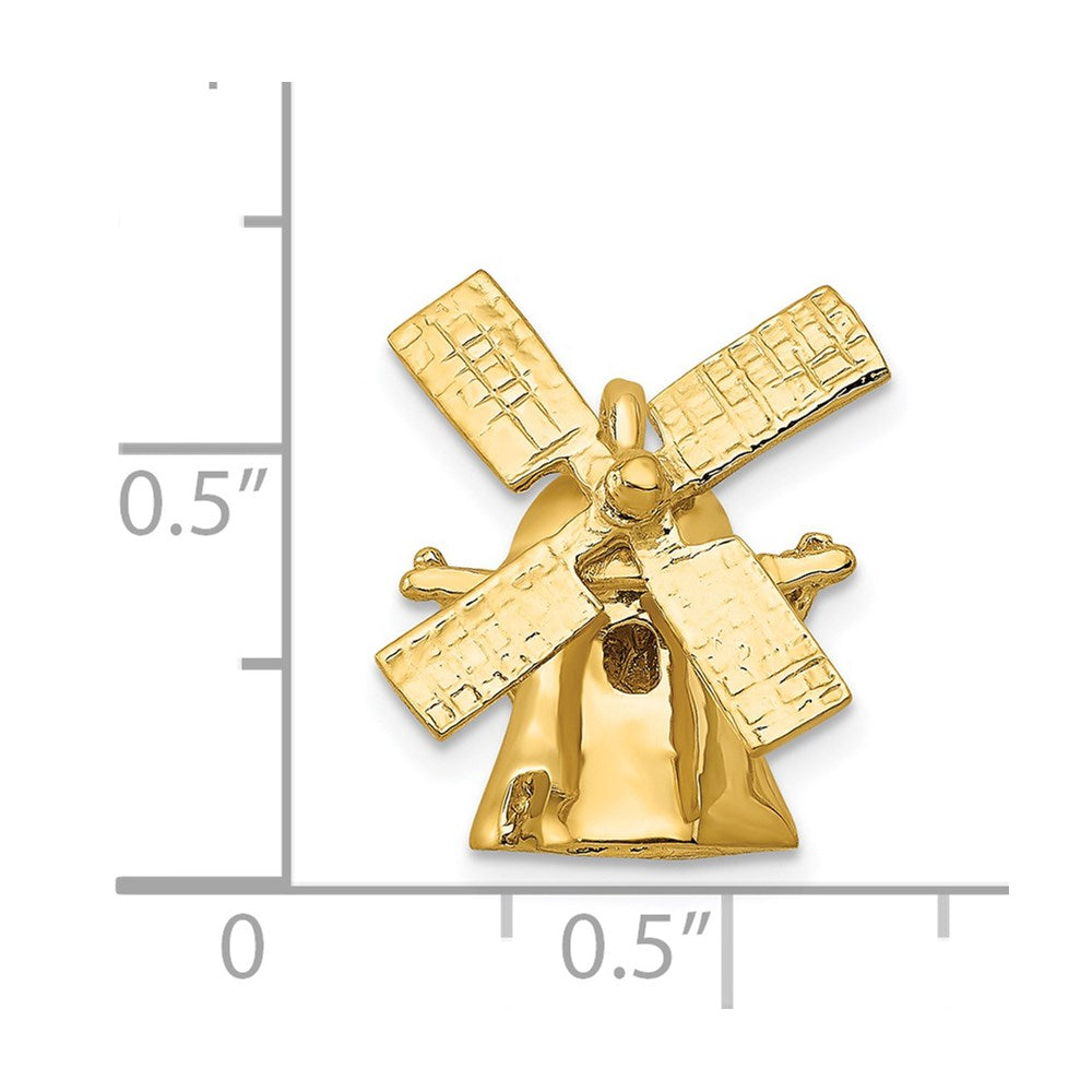 14K  3D Windmill Charm