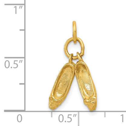 14K 3-D Ballet Slippers Charm