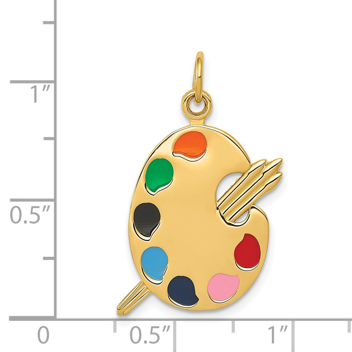 14k Multi-color Enameled Artist Palette Charm