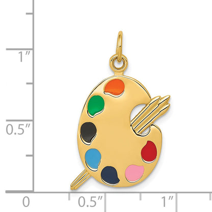 14k Multi-color Enameled Artist Palette Charm