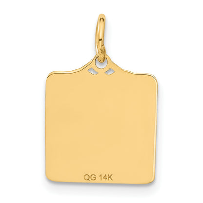 14k Enameled Blue Engravable BIRTH CERTIFICATE Charm