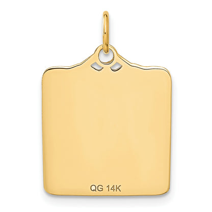 14k Enameled Blue Engravable BIRTH CERTIFICATE Charm