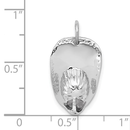 14k White Gold 3-D Large Firemans Helmet Charm