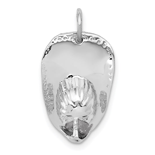 14k White Gold 3-D Large Firemans Helmet Charm