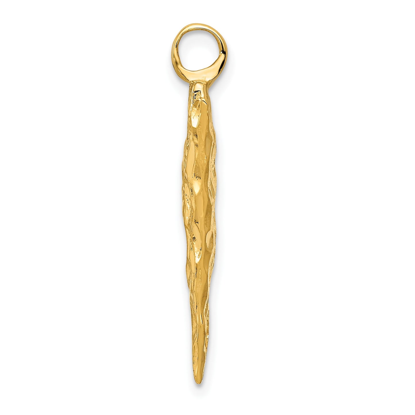 14k 3-D Textured Arrowhead Charm