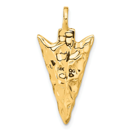 14k 3-D Textured Arrowhead Charm