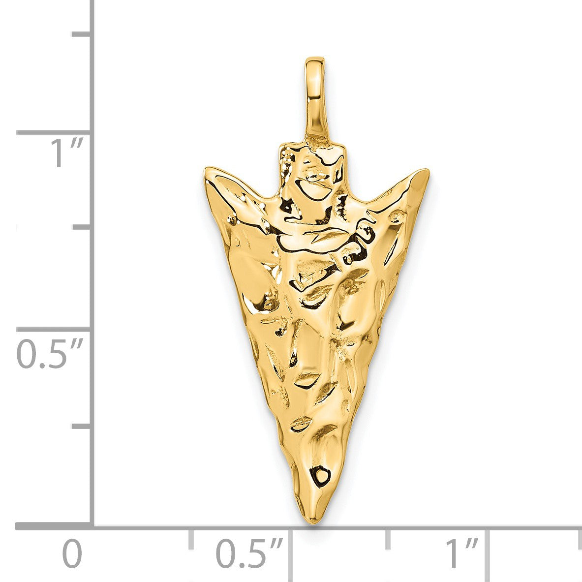 14k 3-D Textured Arrowhead Charm