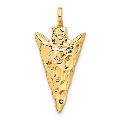 14k 3-D Textured Arrowhead Charm