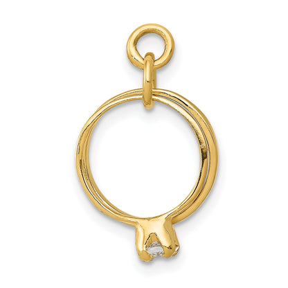 14k 3-D Wedding Rings CZ Charm
