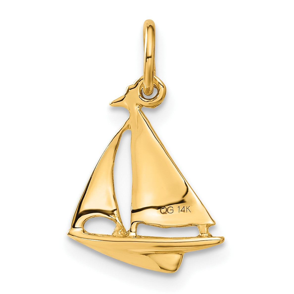 14K 3-D Sailboat Charm