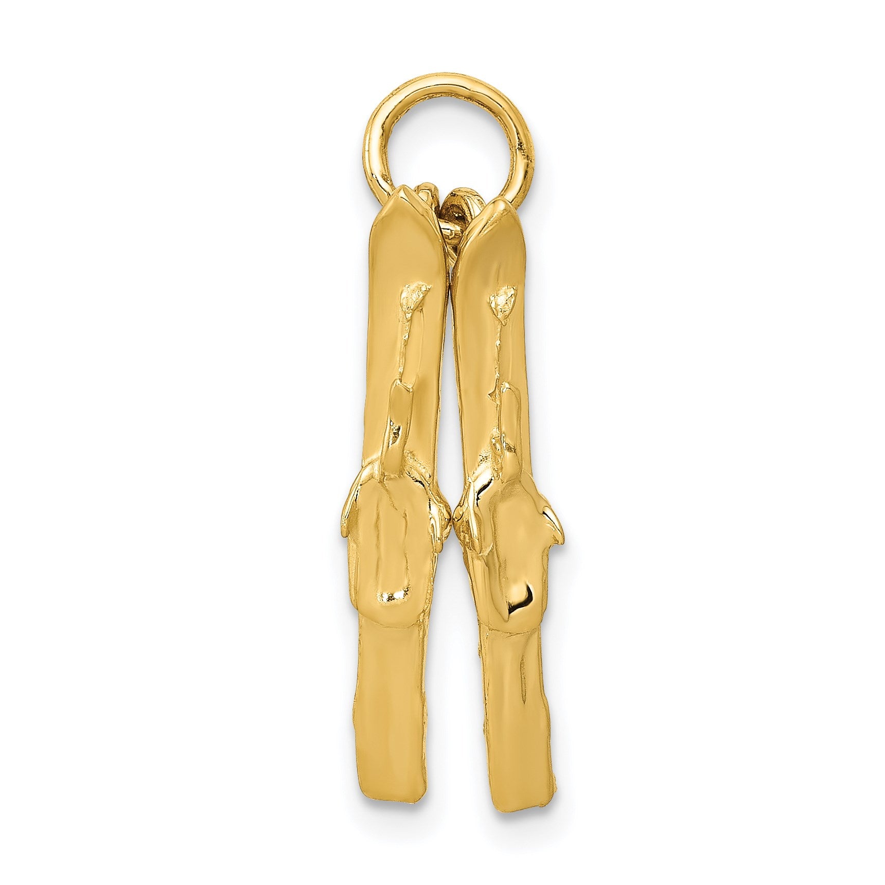 14K 3-D Pair Of Skis Charm