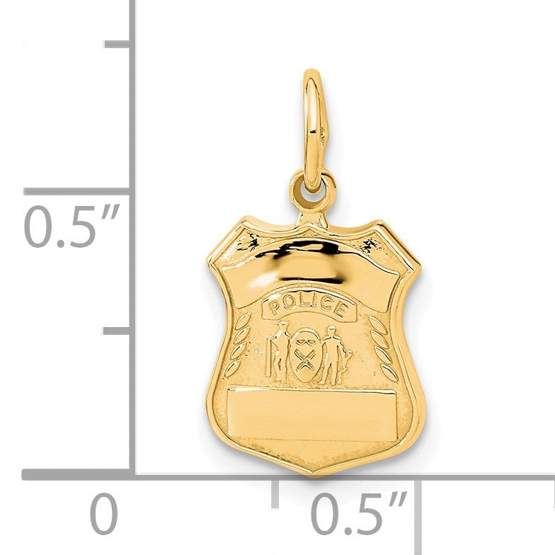 14k POLICE Badge Charm