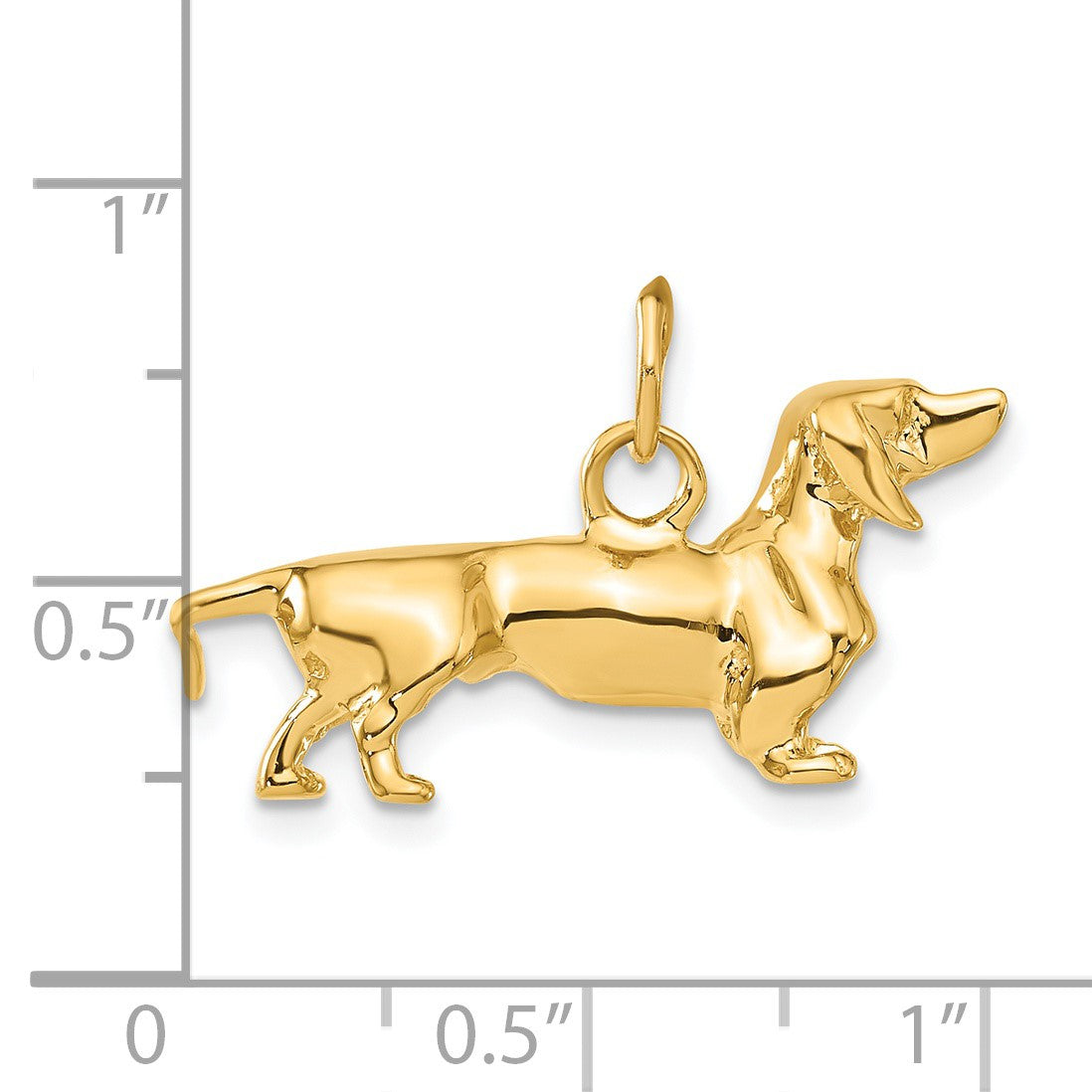 14k 3-D Dachshund Dog Charm
