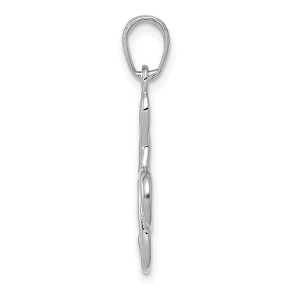 14K White Gold 3-D Treble Clef Pendant