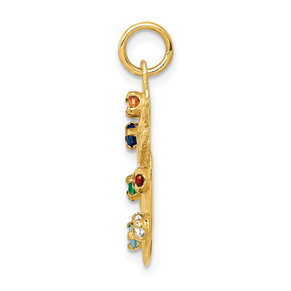 14k Multi-color CZ Stones Artist Palette Charm