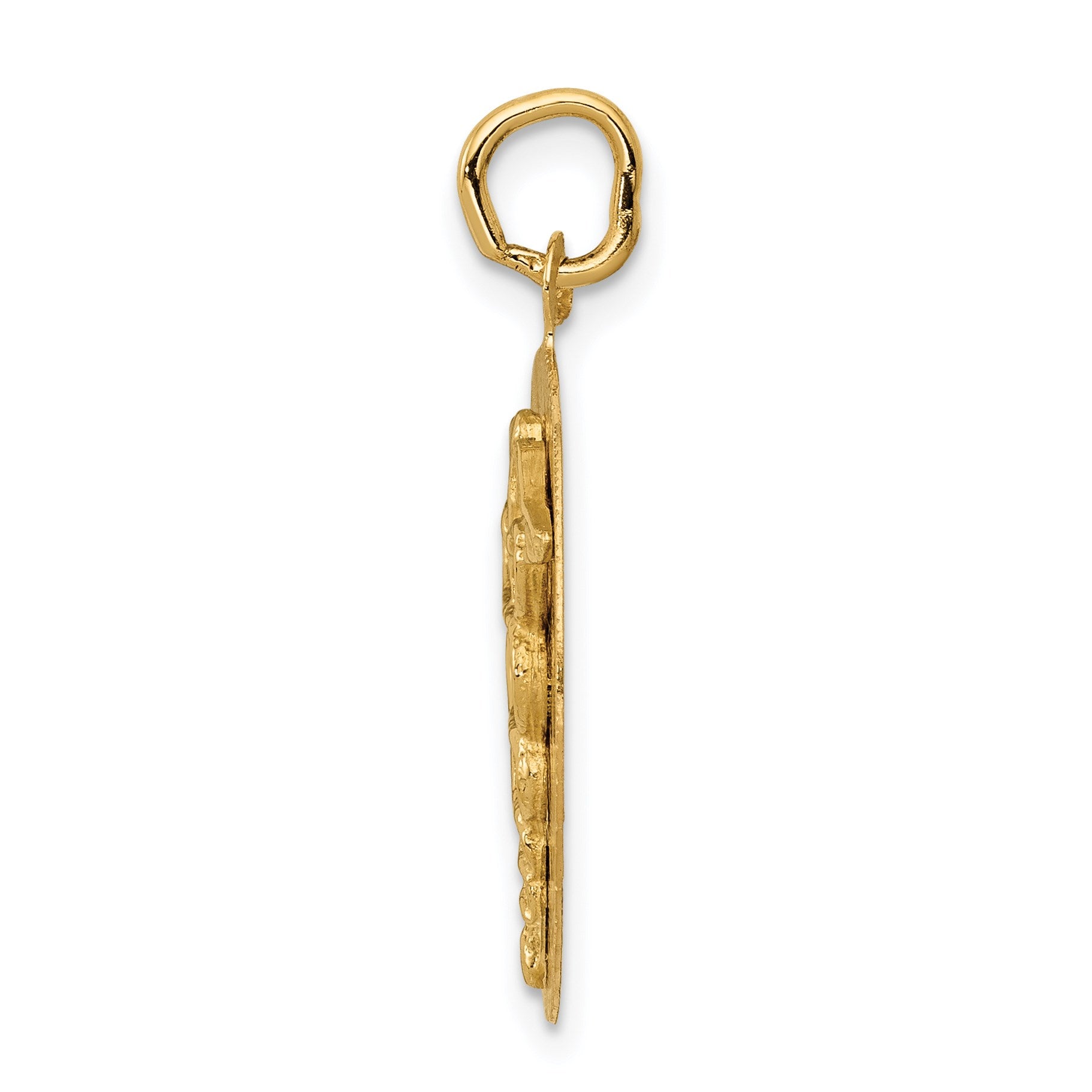 14k Engravable Back Caduceus Disc Charm