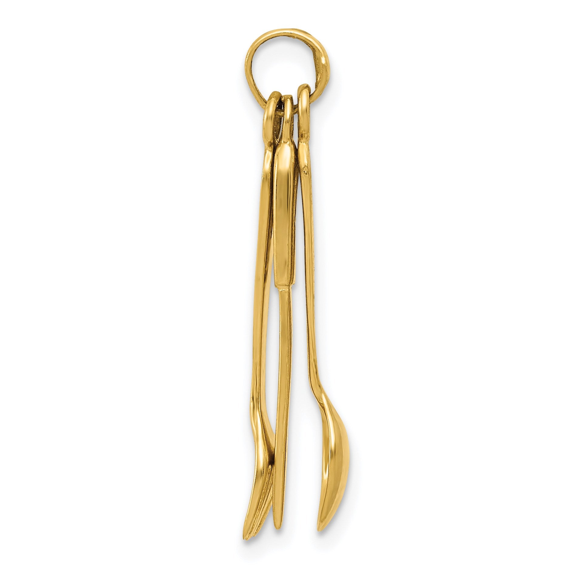 14K 3-D Knife, Fork and Spoon Charm