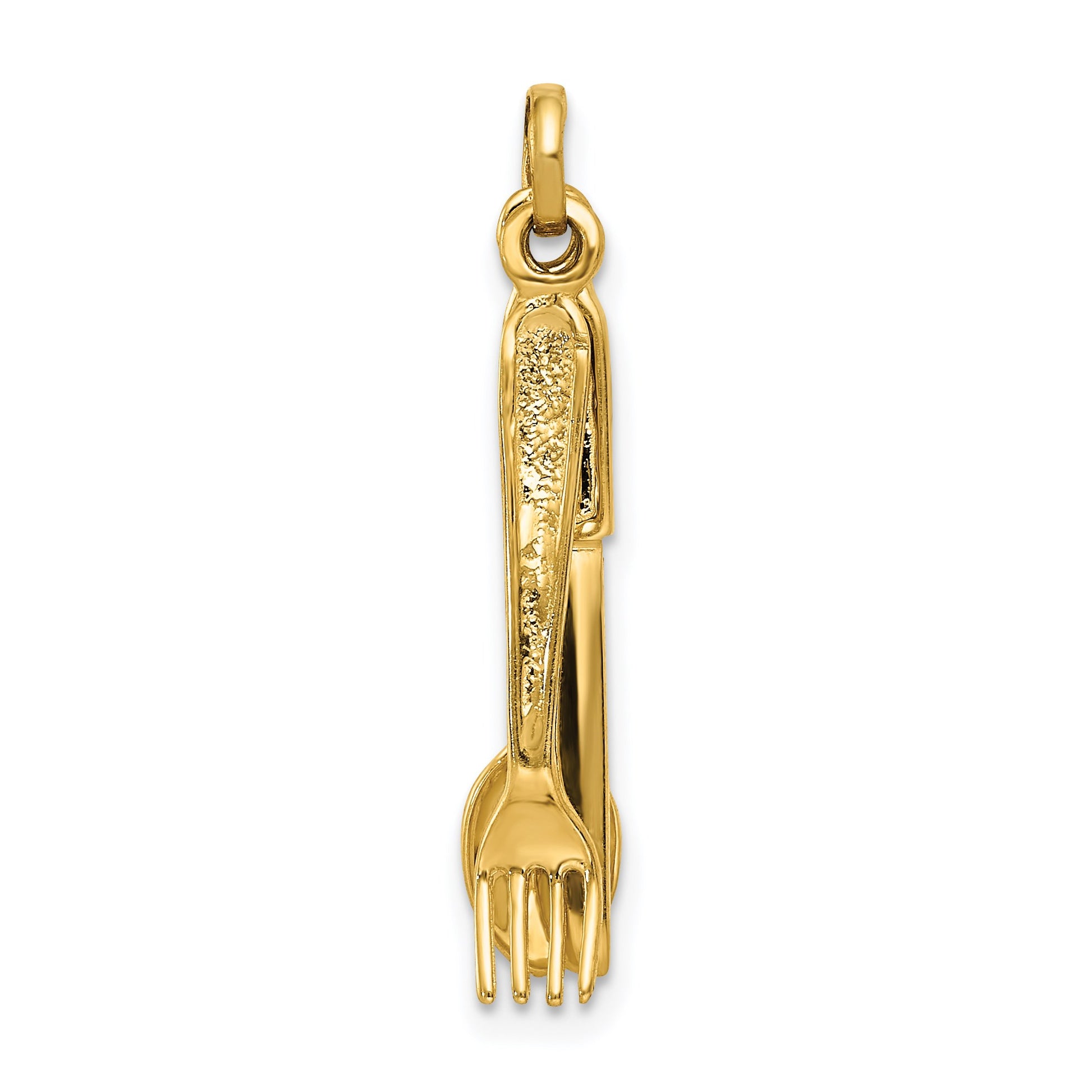 14K 3-D Knife, Fork and Spoon Charm