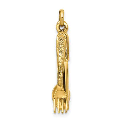 14K 3-D Knife, Fork and Spoon Charm