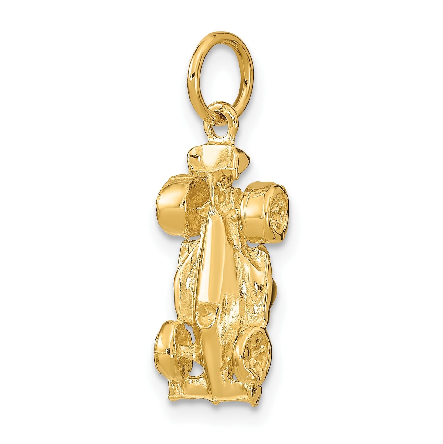 14k 3-D Race Car Charm